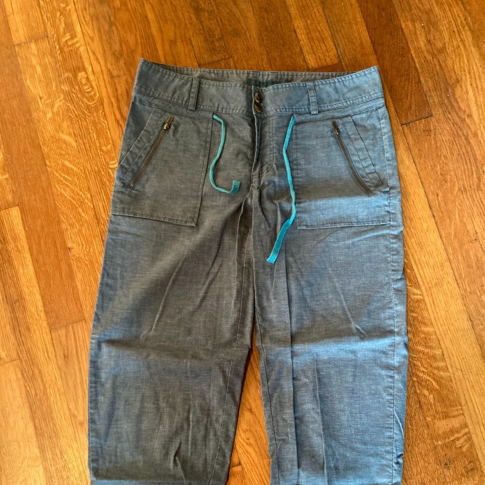 Prana Hemp Blend Savannah Cropped Pants - Women's Size 4, blue